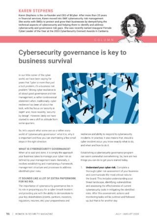 Ensuring Cybersecurity Governance for Business Resilience: BCyber