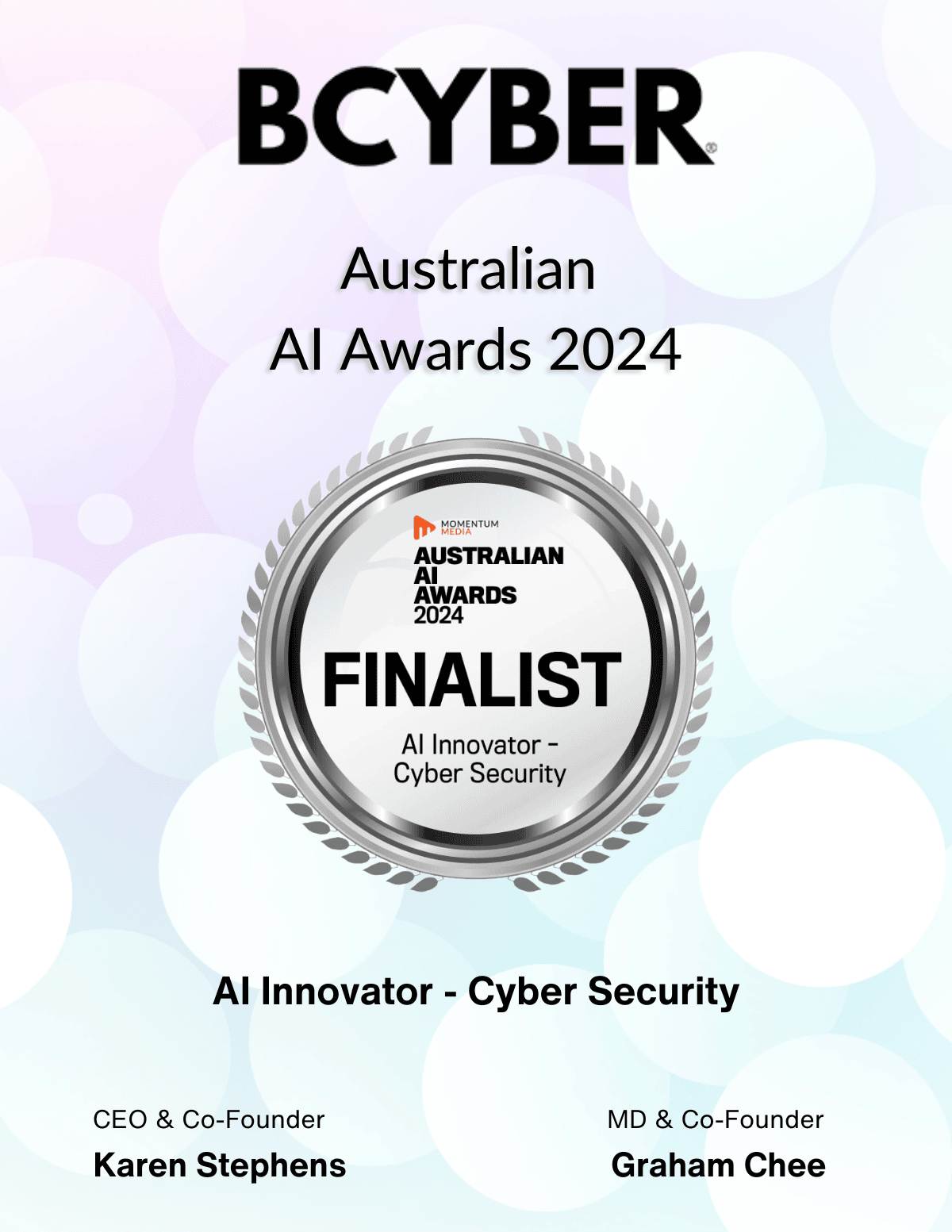 AI Innovator awards 2024 - Finalist - BCyber