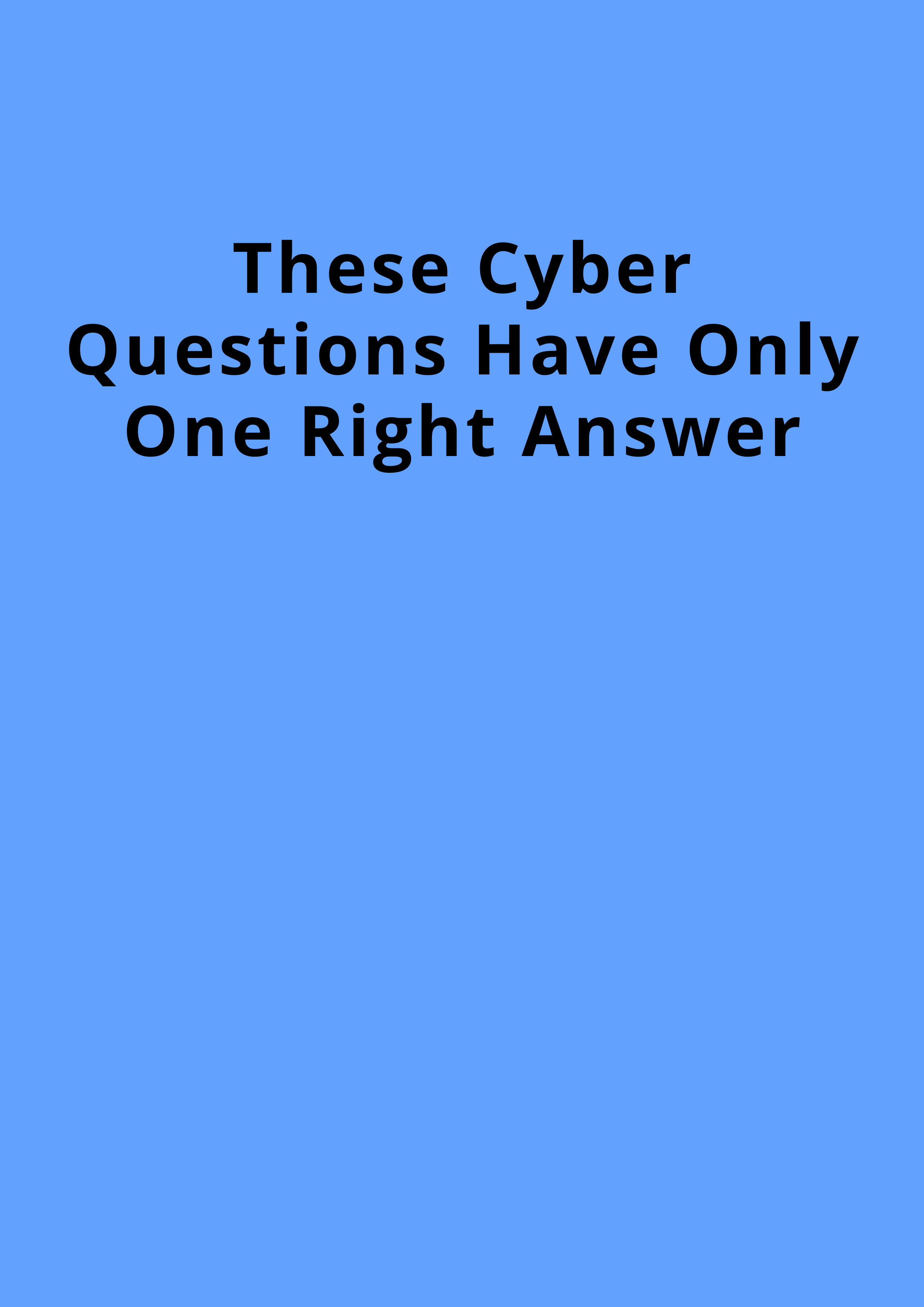 cyber questions