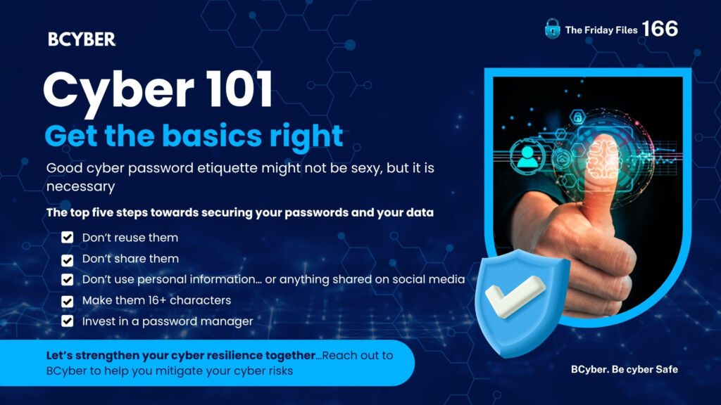 A glowing fingerprint scan with digital security icons, representing password protection and cyber hygiene.